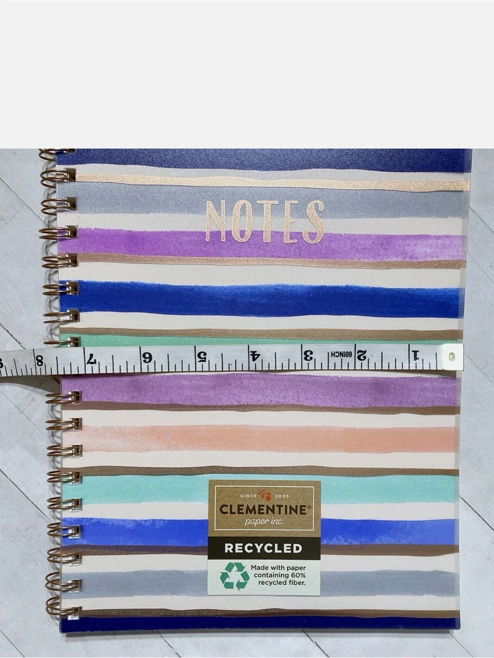 Clementine Watercolor Striped Notebook